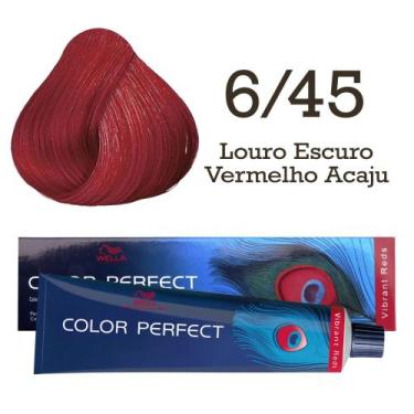 Imagem de Coloração Color Perfect 6/45 Louro Escuro Vermelho Acaju  Wella - Well