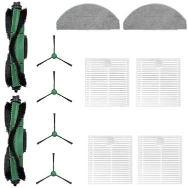 Imagem de Kit de acessórios compatível com iRobot Roomba Essential Series Q0120 Y0140 Y0110 Q0110 Q011 Robot Aspirador, 1 escova de rolo, 4 escovas laterais, 4 filtros Hepa e 2 peças de reposição de esfregão