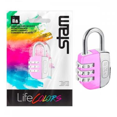 Imagem de Cadeado Para Mala Stam Life Colors Com Segredo 25Mm Rosa