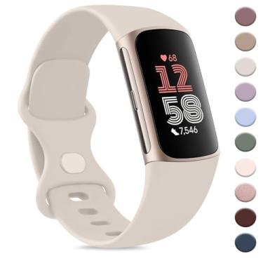 Imagem de AK Pulseira esportiva compatível com Fitbit Charge 6 Bandas/Fitbit Charge 5 pulseiras femininas masculinas, clássicas macias de substituição pulseiras para Fitbit Charge 6/5 Advanced Fitness &