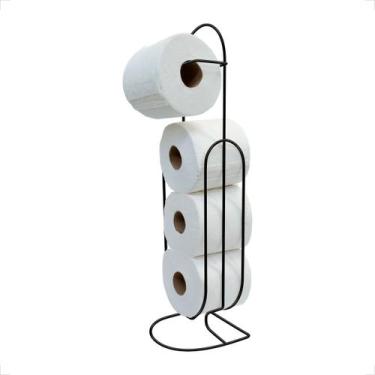 Imagem de Suporte Papel Higiênico Luxo -Preto - Plug Lar