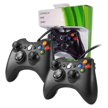 Imagem de Kit 2 Controle Xbox 360 Pc Notebook Celular Com Fio Joystick - ALTOMEX
