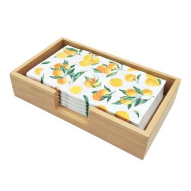 Imagem de Suporte de guardanapo de bambu suporte de toalhas de hóspedes suporte de guardanapos de papel de banheiro bandeja de toalhas de mão descartável suporte de toalhas de papel cesta suporte de guardanapo