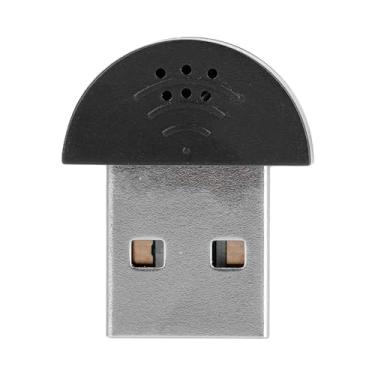 Imagem de Microfone mini USB, microfone portátil com cancelamento de ruído,microfone de fala de estúdio omnidirecional de 360 ​​graus,adaptador de microfone de áudio para gravação anti-ruído (Preto)