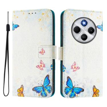 Imagem de Capa carteira para Xiaomi Poco C75, 3 compartimentos para cartão, 1 compartimento para dinheiro, capa flip de couro PU com padrão fofo, capa com fivela magnética à prova de choque, compatível com sem