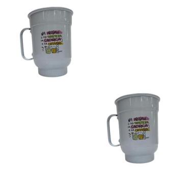 Imagem de Canecas (2) Brancas Chopp cerveja aluminio 600 ml churrasco - Utensili