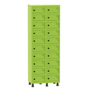 Imagem de Armário Porta Objetos de Aço 2 Vãos 20 Portas Pitão Pandin 1,90 m Verd