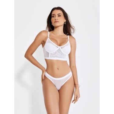 Imagem de Conjuto Lingerie Sexy Tule Transparente Sem Bojo Sensual - ALTIE, M, B