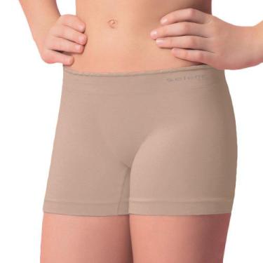 Imagem de Calcinha Boxer Selene Sem Costura Infantil - Chocolate, Bege, 12