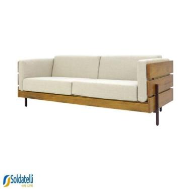 Imagem de Sofá Detroit 03 Lugares Base Madeira Castanho Oregon - Datteli Design 