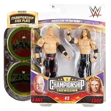 Imagem de WWE Pacote com 2 bonecos Kane vs Edge Championship Showdown de 15,24 cm, pacote de batalha de monstros do anel, para crianças a partir de 6 anos