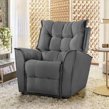 Imagem de Poltrona do Papai Reclinável King Veludo Speciale Home, Cinza Chumbo
