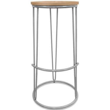 Imagem de Banco Banqueta Alta Industrial Dinamarca Em Aço Balcão Bar Cozinha Pra