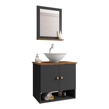 Imagem de Gabinete Banheiro Deli Cuba Lume Bco Torneira DL08 Valv ABS