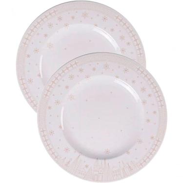 Imagem de Kit Jogo Pratos Rasos Jantar 8 Pessoas 8pçs Capodanno 28cm