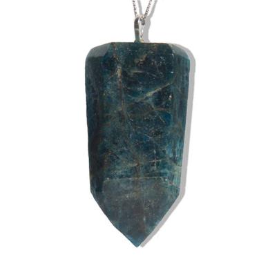 Imagem de Colar Ponta Apatita Azul 25 a 30mm Montagem Pino Prata 950