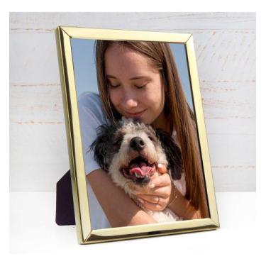 Imagem de Porta Retrato Foto 15x20 Dourado Metal - MultiArt