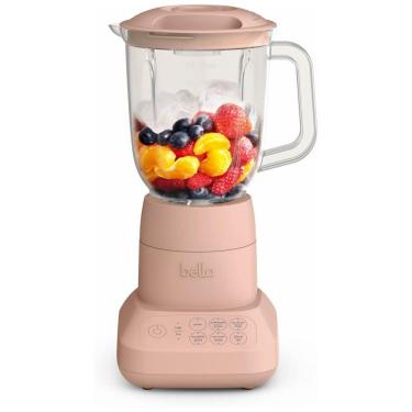 Imagem de Liquidificador de Bancada e Espremedor com 10 Velocidades, Capacidade de 1,4L e Lâmina de Aço Inoxidável, 110V 450W, BELLA, Rosa Claro