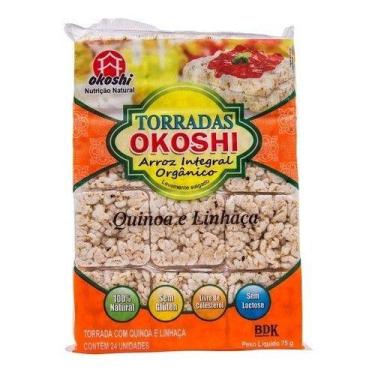 Imagem de Kit 5 Torradas De Arroz Orgânico Quinoa E Linhaça 75g Okoshi