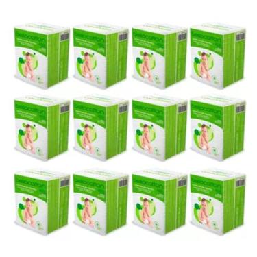 Imagem de Kit 12 Algodão Quadrado Puro Bellacotton Biodegradável c/50 Unidades