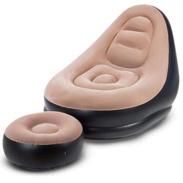 Imagem de Poltrona Inflável Ultra Lounge Com Pufe Sofá Premium - DOX COMERCIO