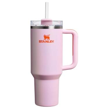 Imagem de Stanley Copo Quencher H2.0 com alça e canudo 1,134 g | Tampa Flowstate de 3 posições | Suporte de copo compatível para viagens | Copo de aço inoxidável isolado | Livre de BPA | Brilho de pétala de