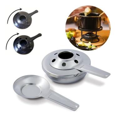 Imagem de Queimador Fogareiro Fundo Inox Fondue Rechaud Espiriteira Acampamento Hotel