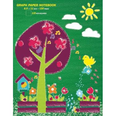 Imagem de Math Notebook: Graph Paper for Kids 1/2 inch squares / Math Grid Paper Notebook for Kids