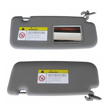 Imagem de Tiny Force Para-sol lado direito do passageiro com viseira solar espelhada cinza compatível com Hyundai Accent 1E 2011-2015 substitui 85220-1R000