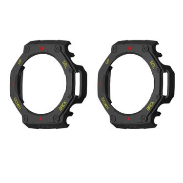 Imagem de WIIKAI Pacote com 2 capas de relógio compatíveis com Amazfit T-Rex 3 capa protetora de cobertura amortecedora (preto, vermelho, amarelo)
