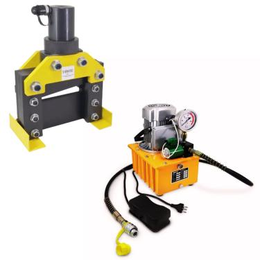 Imagem de Kit Cortador Hidráulico CWC-150 | Barramento de Cobre até 150mm + Bomba Hidráulica Elétrica