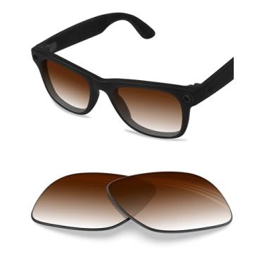 Imagem de BLAZERBUCK Lentes de reposição polarizadas anti-sal para RayBan Meta Wayfarer RW4006 50 mm - Marrom dégradé