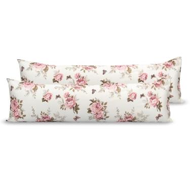 Imagem de Par De Fronha Xuxão 1,30m x 0,40cm Capa Travesseiro Corpo Grande C/Zíper 180 Fios Estampado (Roseira)