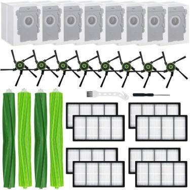 Imagem de Chrostion Pacote com 28 acessórios de substituição para aspirador de pó iRobot Roomba s9 (9150) s9+ s9 Plus (9550) s Series, 2 conjuntos de escovas de borracha, 8 escovas laterais, filtros HEPA e