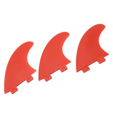 Imagem de Barbatanas de prancha de surfe, 3Pcs barbatanas de propulsão vermelhas, PVC e fibra de vidro, barbatanas de surfe para longboards, pranchas de surfe, instalação simples