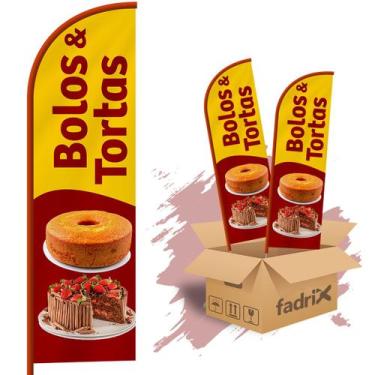Imagem de Wind Banner Dupla Face 3mt Bolos e Tortas Kit C/ 2unds - Fadrix
