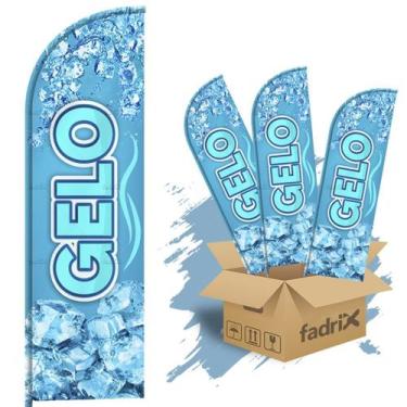Imagem de Wind Banner Dupla Face 3mt Completo Gelo Kit C/ 3unds - Fadrix