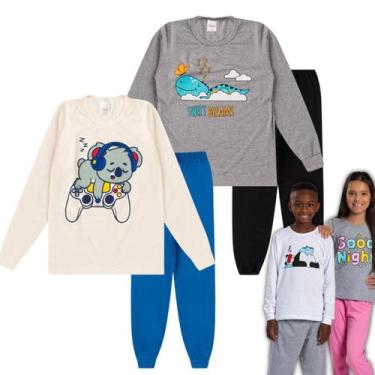 Imagem de Kit 2 Pijamas Juvenil Menino Masculino Algodão Inverno - Paty Shop, 10