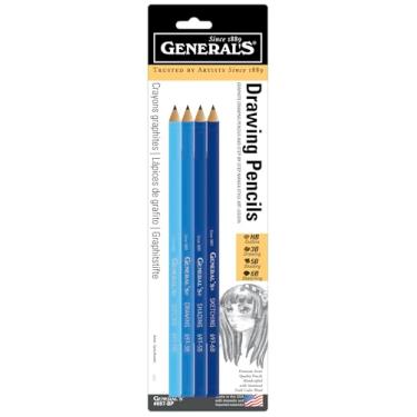 Imagem de General's Lápis de desenho grafite liso não tóxico 697-BP, ponta sortida, preto (pacote com 4)