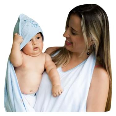 Imagem de TOALHA FORRADA COM FRALDA PARA O BANHO DO BEBÊ - AVENTAL (Menina)