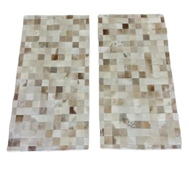 Imagem de Tapete De Couro Natural Par Beira Cama (Passadeira) 1,00 x 0,50 M (Champanhe)