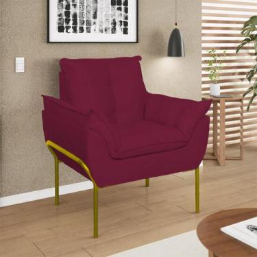 Imagem de Poltrona Decorativa Luxo Recepção Clínica Estética Dourado - B Balaqui