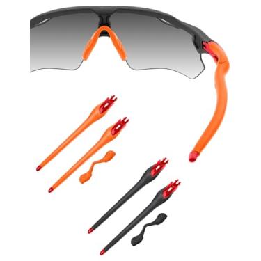 Imagem de HILEEN Óculos de sol vermelhos de substituição para óculos de sol Oakley Radar EV Path Pitch Advancer - preto + laranja