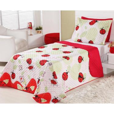 Imagem de Cobre Leito Infantil Joaninhas Graciosas - Cobre Leito + Porta Travesseiro