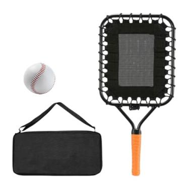 Imagem de menolana Baseball Practice Racket com saco de armazenamento Metal Ajuda o jogador a praticar atingindo Grounders e Treining Disposited Batending Aid, Alça de Laranja