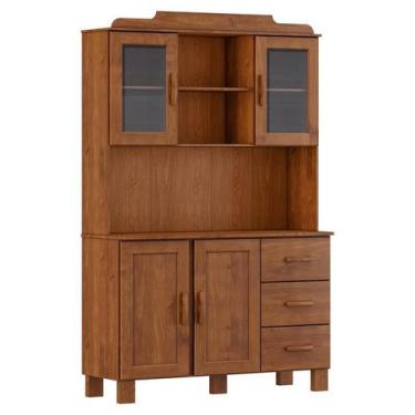 Imagem de Cristaleira 4 Portas 3 Gavetas Cobre Imbuia - FN - Finestra