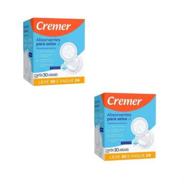 Imagem de Kit 2 Absorventes Para Seios Cremer Toque Suave Leve 30 Pague 24 Un