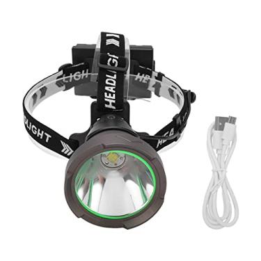 Imagem de Alto LED de LED farol USB Recarregável lanterna de cabeça de alta potência para camping caminhada e pesca liga de alumínio ABS Projeto à prova d'água Banda elástica ajustável 4