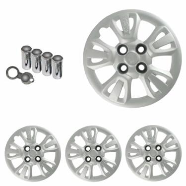 Imagem de Jogo Calota Aro 14 Uno Way 2011 2012 + Selo Resinado + Tampa Ventil Antifurto