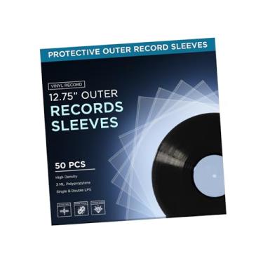 Imagem de TNP Products Tnp 50 Capas De Vinil Transparentes De Plástico Externo 3 Mil - Capas Protetoras De Vinil 12,75" X 12,75" Para Lps Simples E Duplos - Coleção De Capas Externas De Vinil Para Discos De V
